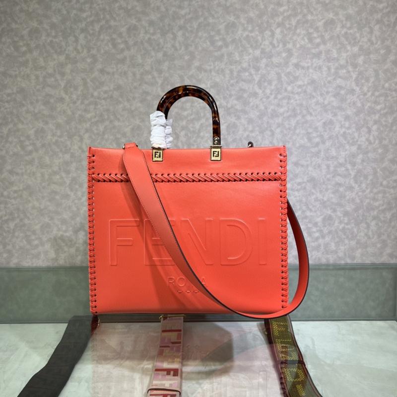 Fendi Clutches Shoulder Bag 8BH386 woven edge orange red